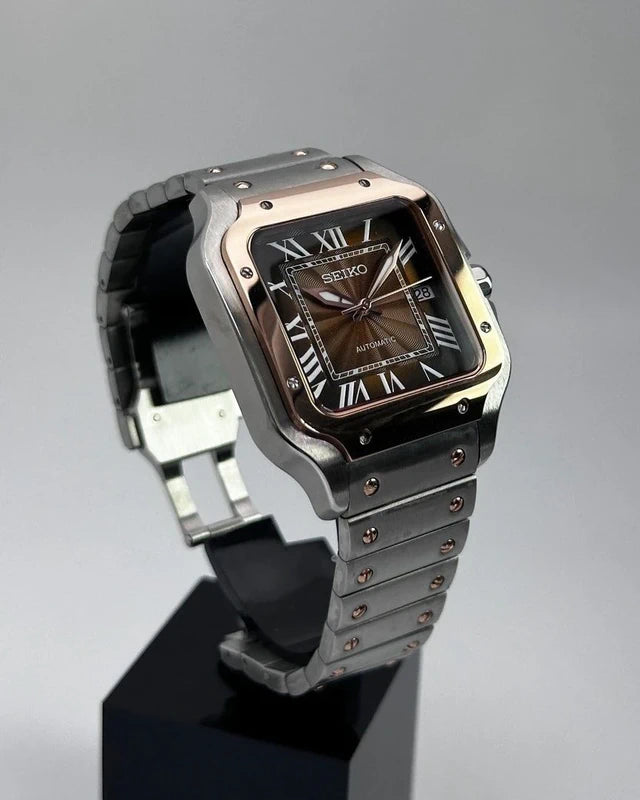 Brown 2-Tone Steel | Santos Automatic NH35 39mm