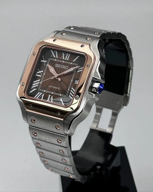 Brown 2-Tone Steel | Santos Automatic NH35 39mm