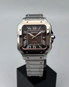 Brown 2-Tone Steel | Santos Automatic NH35 39mm
