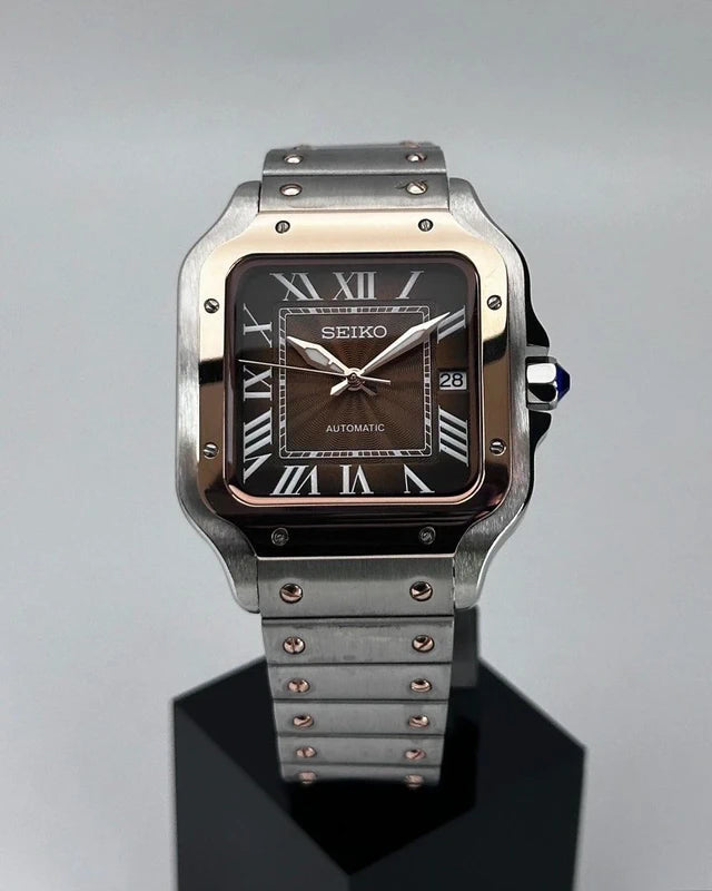 Brown 2-Tone Steel | Santos Automatic NH35 39mm