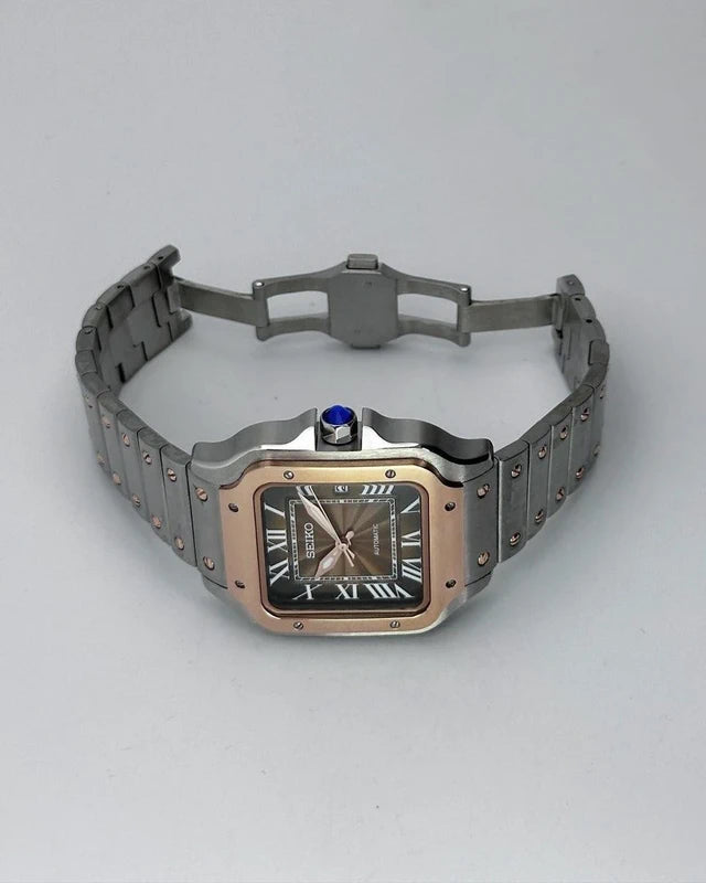 Brown 2-Tone Steel | Santos Automatic NH35 39mm