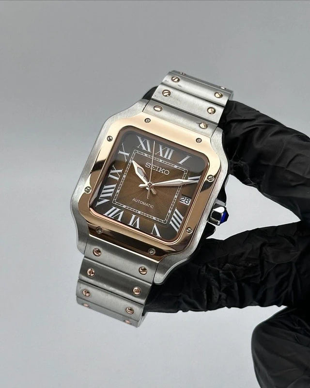 Brown 2-Tone Steel | Santos Automatic NH35 39mm