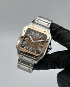 Brown 2-Tone Steel | Santos Automatic NH35 39mm