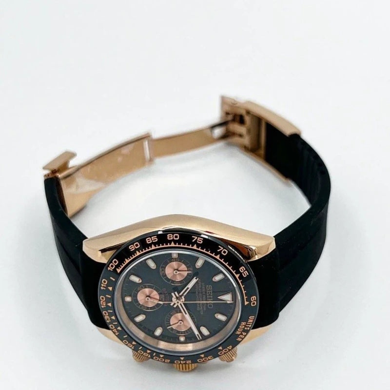 40mm Black Rose Gold | Daytona VK63 Quartz Chronograph