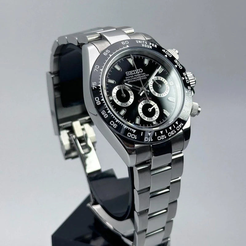 40mm Black Panda | Daytona VK63 Quartz Chronograph