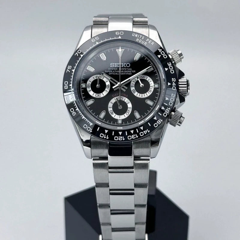 40mm Black Panda | Daytona VK63 Quartz Chronograph