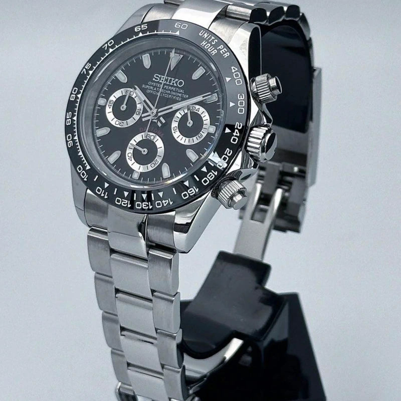 40mm Black Panda | Daytona VK63 Quartz Chronograph