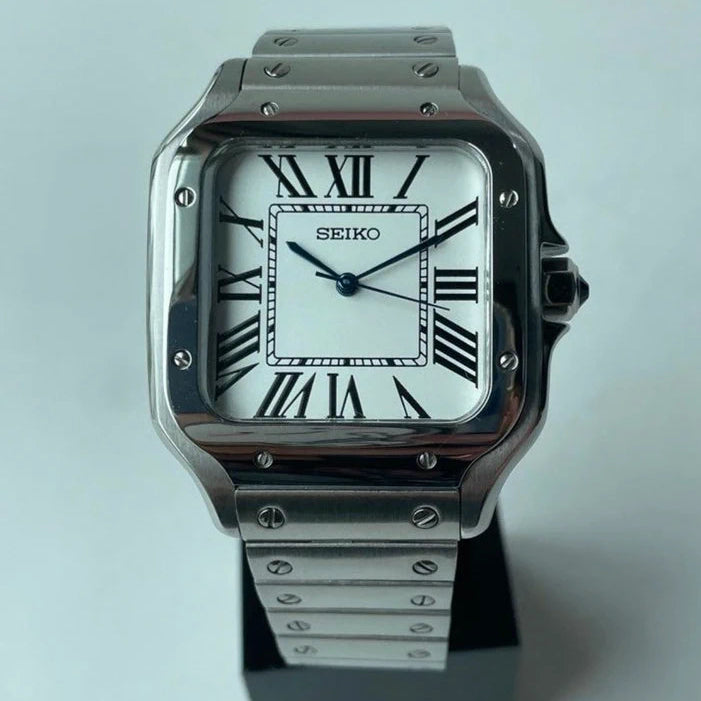 White Dial Silver Santos in 39mm | Automatic NH35