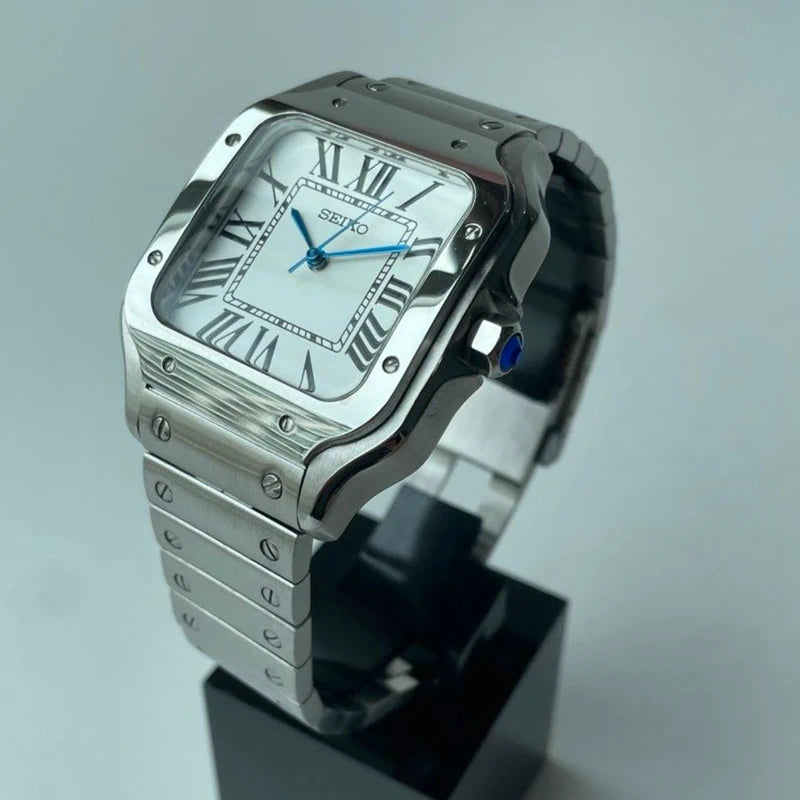 White Dial Silver Santos in 39mm | Automatic NH35