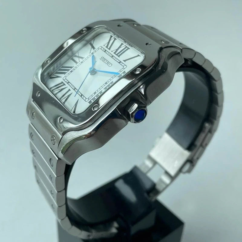 White Dial Silver Santos in 39mm | Automatic NH35