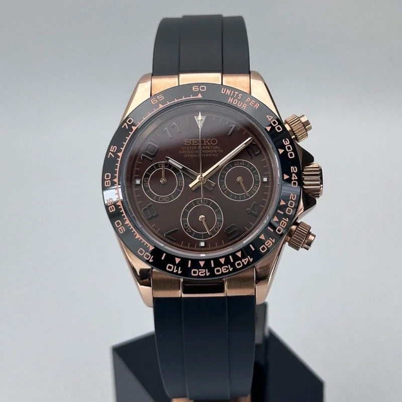 40mm Brown Chocolate | VK63 Daytona Quartz Chronograph