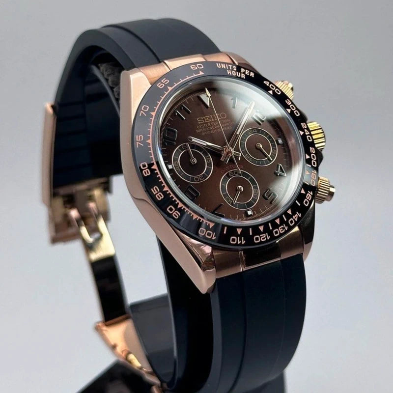 40mm Brown Chocolate | VK63 Daytona Quartz Chronograph