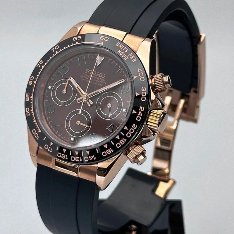 40mm Brown Chocolate | VK63 Daytona Quartz Chronograph