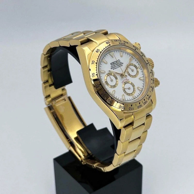 Gold Daytona | White Dial Quartz VK63 40mm Chronograph