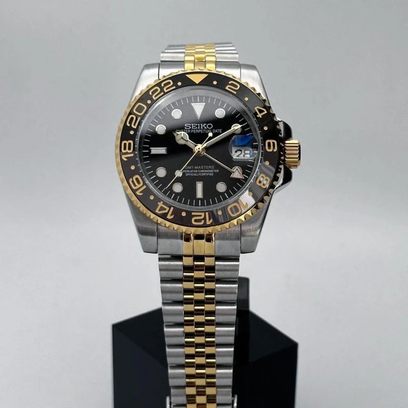 40mm 2-Tone Steel Gold Bruce Wayne GMT | Automatic Watch