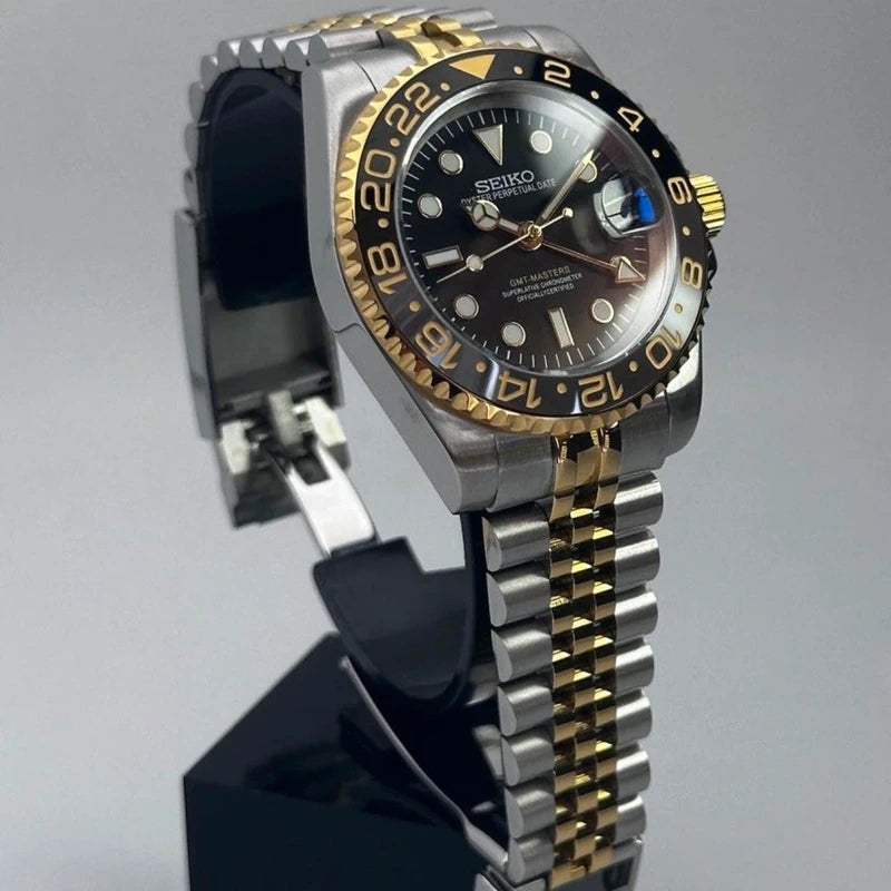 40mm 2-Tone Steel Gold Bruce Wayne GMT | Automatic Watch