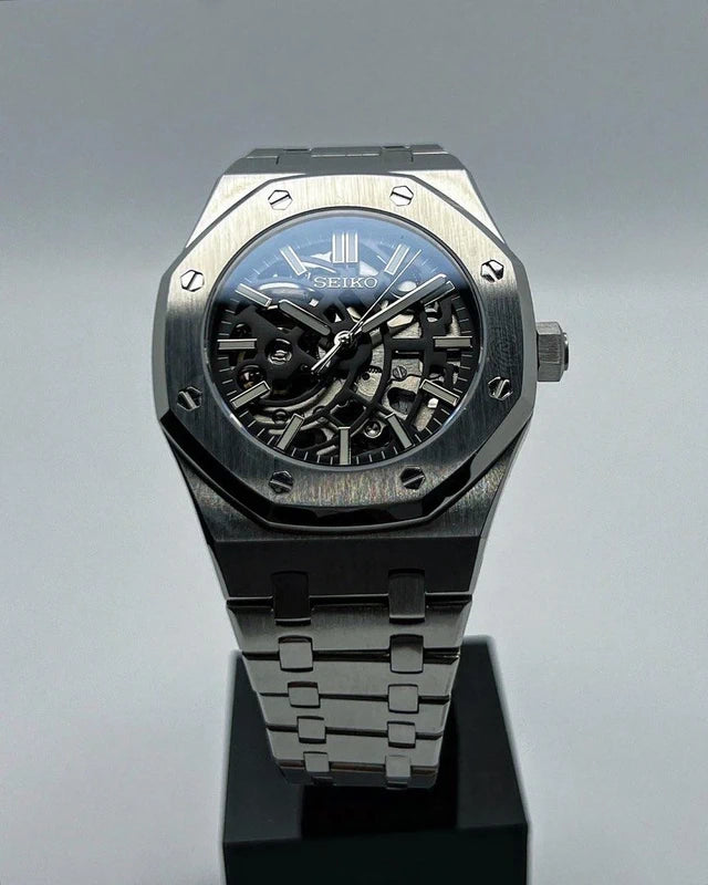 Silver Black Skeleton Royal Oak 41mm | NH70 Automatic Movement