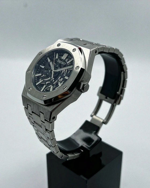 Silver Black Skeleton Royal Oak 41mm | NH70 Automatic Movement