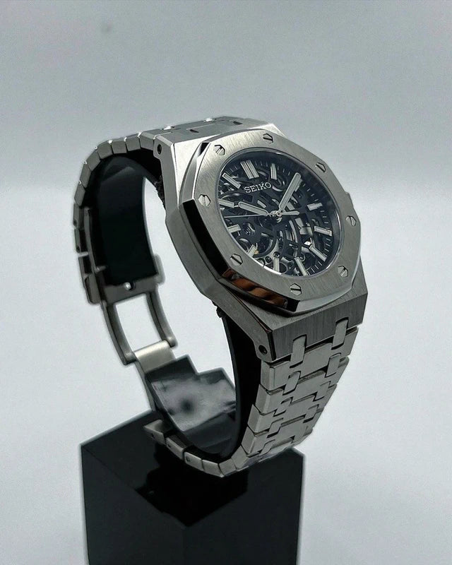 Silver Black Skeleton Royal Oak 41mm | NH70 Automatic Movement