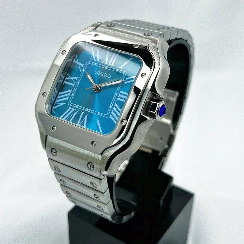Sea Blue Dial Silver Santos in 39mm | Automatic NH35