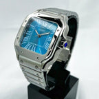 Sea Blue Dial Silver Santos in 39mm | Automatic NH35