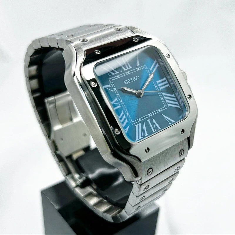 Sea Blue Dial Silver Santos in 39mm | Automatic NH35