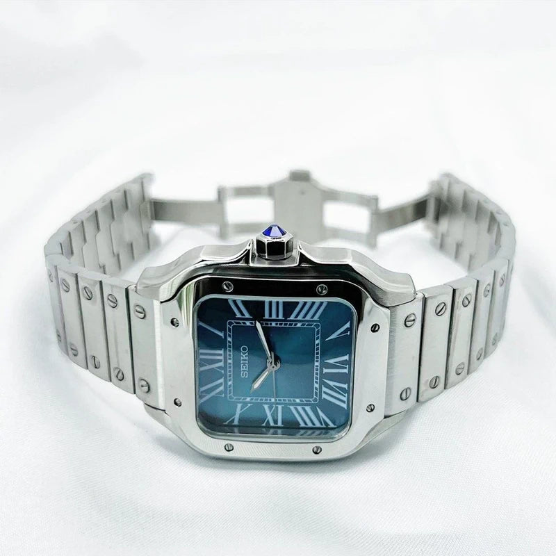 Sea Blue Dial Silver Santos in 39mm | Automatic NH35