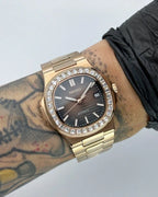 40mm Rose Gold Dial Diamonds | Nautilus Automatic Watch NH35