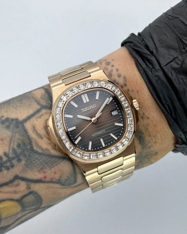 40mm Rose Gold Dial Diamonds | Nautilus Automatic Watch NH35
