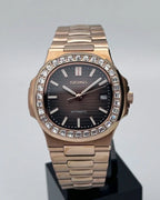 40mm Rose Gold Dial Diamonds | Nautilus Automatic Watch NH35