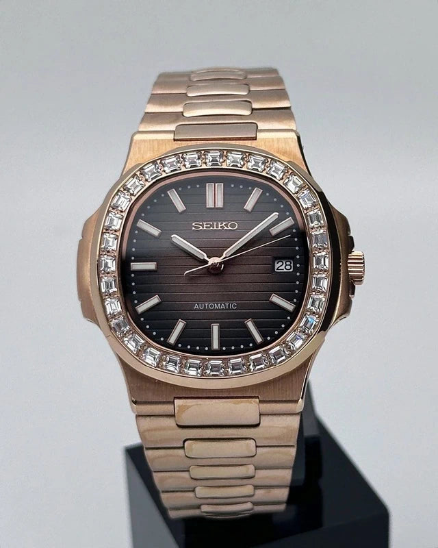40mm Rose Gold Dial Diamonds | Nautilus Automatic Watch NH35