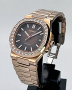40mm Rose Gold Dial Diamonds | Nautilus Automatic Watch NH35