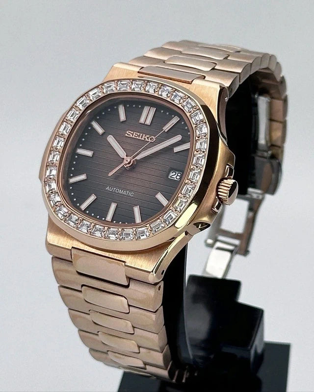 40mm Rose Gold Dial Diamonds | Nautilus Automatic Watch NH35