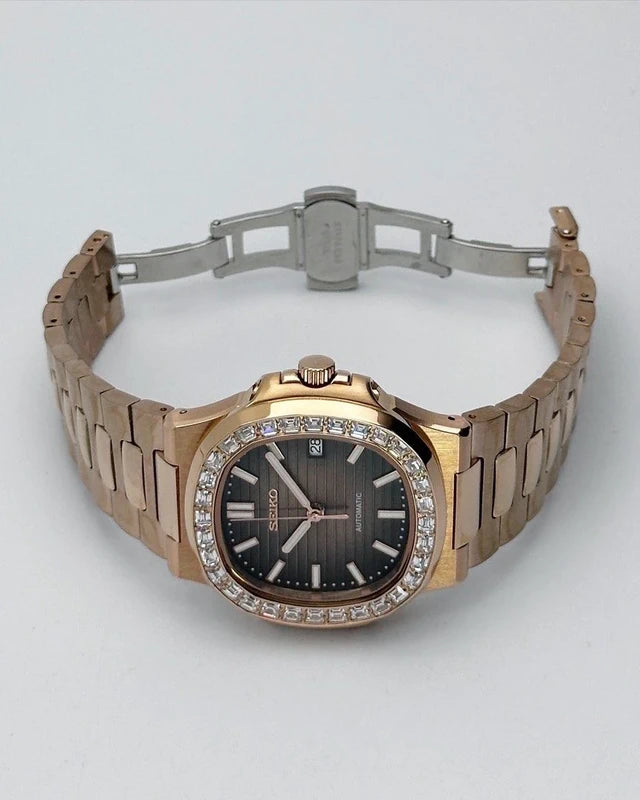 40mm Rose Gold Dial Diamonds | Nautilus Automatic Watch NH35