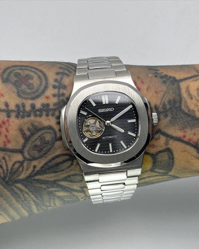 40mm Black Dial | Open Heart Nautilus Automatic Watch NH35